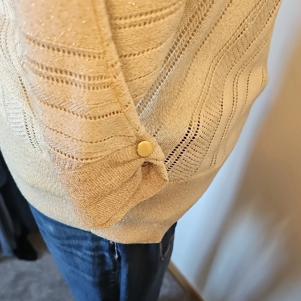 White House Black Market Metallic Knit Sweater